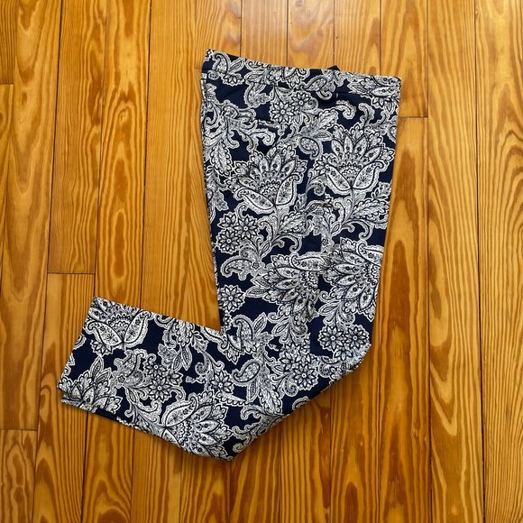 Talbots Chatham Ankle Pants Sz 12 Navy/White NWT - Picture 3 of 13